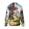 thumbnail image 3 of Uemuo Cute Mushroom Town Pattern Women's Full Zip UPF 50+ Sun Protection Hoodie Jacket Long Sleeve Sun Shirt Hiking Outdoor Performance with Pockets-, 3 of 9