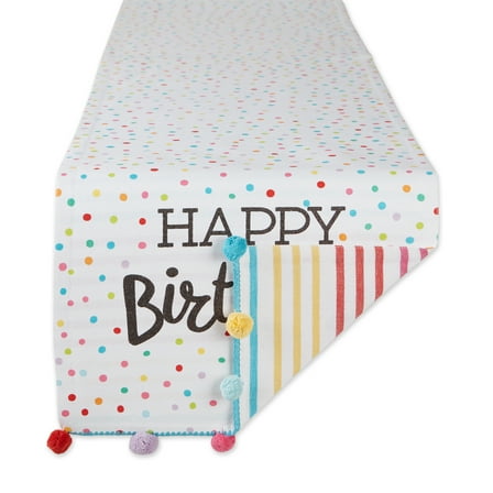 Happy Birthday Embellished Table Runner 14x72 inch