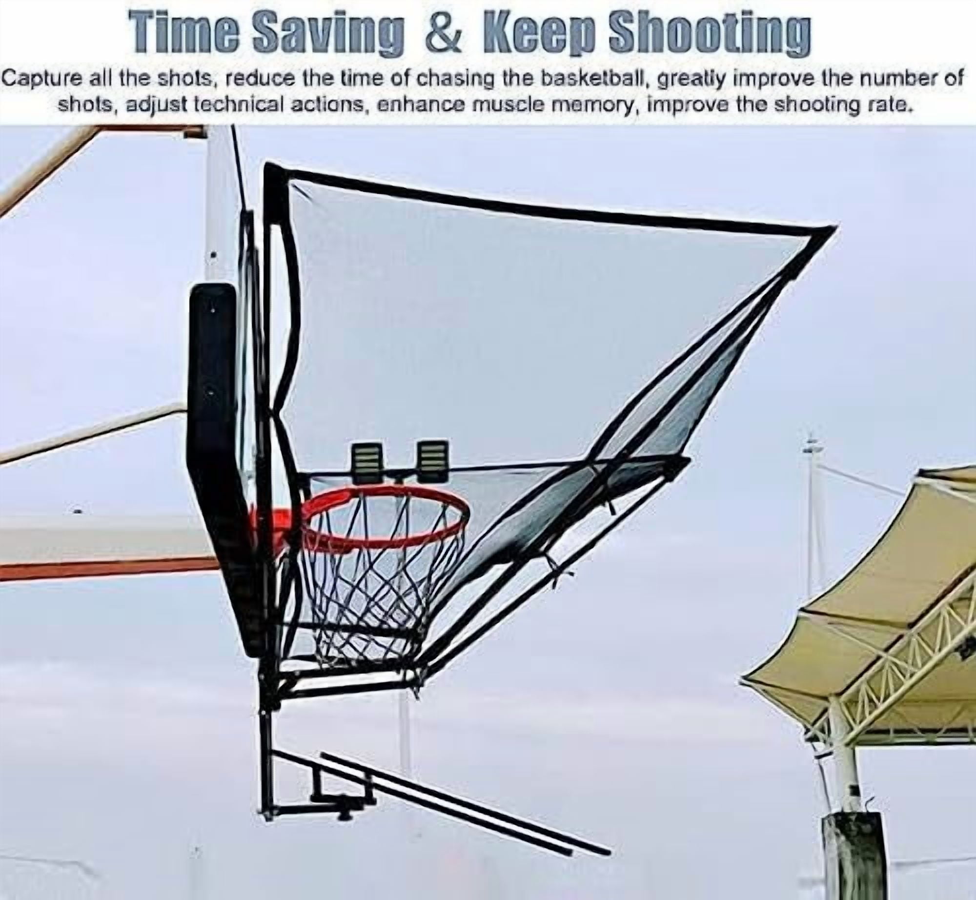 Gamvdout Basketballtrainer Basketball Shot Returner Hanging Basketball Return Attachment for Hoop Large Basketball Return Rotatable  Basketball Shooting Practice Net
