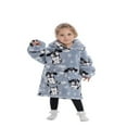 thumbnail image 4 of Wearable Blanket Hoodie for Adults Sherpa All Patterns Oversized Sweatshirt Blanket with Pockets, 4 of 6