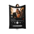 thumbnail image 3 of Personalized Music Blanket Customized Blanket for Couples With Photos Birt H9D1, 3 of 4