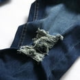 thumbnail image 4 of BOBOGOJP Jeans for Men Slim Denim Regular Fit Tapered Leg Distressed Destroyed Pants Mens Jeans with Hole (Dark Blue,3XL), 4 of 6