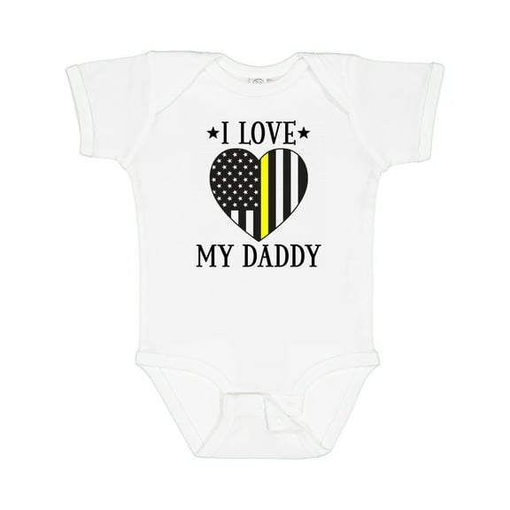 Inktastic Dispatcher Daddy Gold Line Emergency Boys or Girls Baby Bodysuit