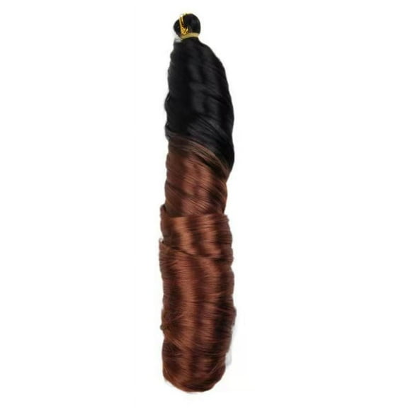 XmhyTop 6-Pack 24-Inch Spiral Loose Wave Curl Crochet Hair, Pre-Stretched Synthetic Braiding Extensions, Voluminous Braids for Women，Black and Dark Brown