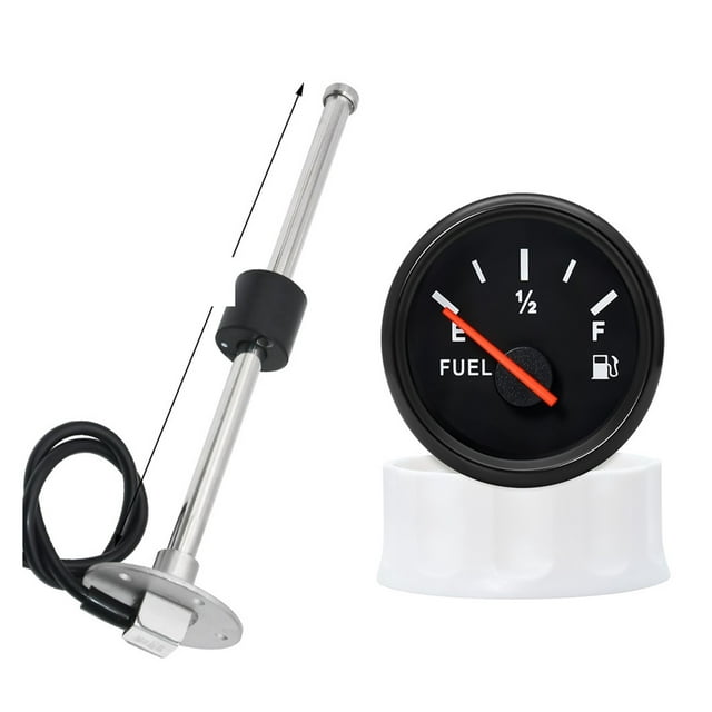 100-600mm Stainless Steel Marine Fuel Level Gauge Sensor Fit Boat Car Fuel Level Gauge Meter 0-190 Ohm With Red Backlight