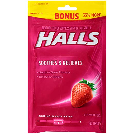 Halls Strawberry Cough Drops, 40 Ct, 4.37 Oz