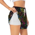 thumbnail image 3 of Lsque Color Summer Printed Women's Running Shorts with Liner Pockets,Elastic Quick Dry Workout Athletic Gym Yoga Shorts,Womens High Waist Shorts-Large, 3 of 9