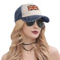 thumbnail image 6 of Men Women Retro British Flag Baseball Cap Golf Dad Hat Adjustable Low Profile Cotton Hat, 6 of 7