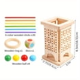 thumbnail image 3 of 3-in-1 Wooden Leaning Tower Strategy Game with Colorful Sticks, Educational Board Game for Fine Motor Skills and Family Bonding, 3 of 7