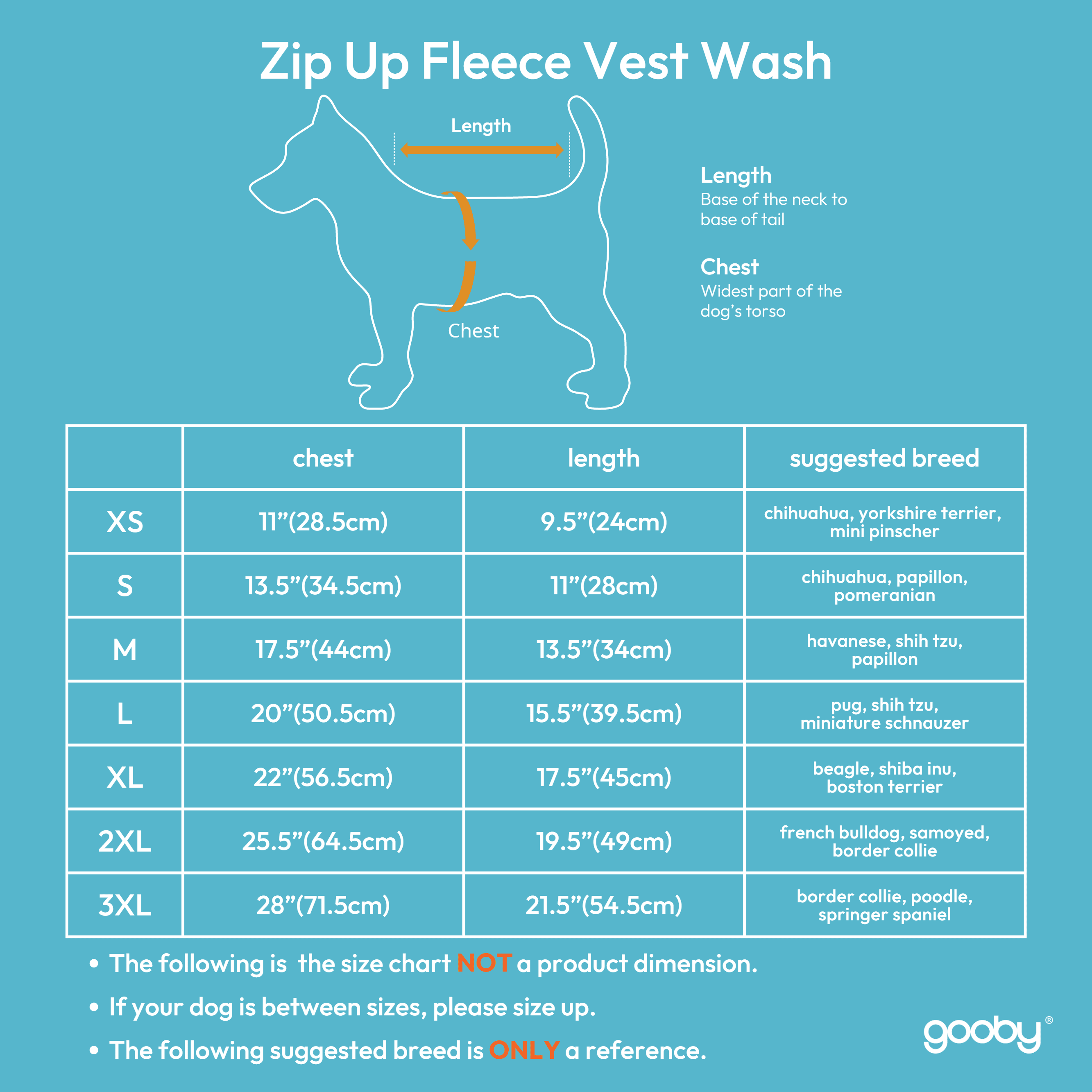 Gooby Zip Up Fleece Dog Sweater - Gray Wash, 3X-Large - Warm Pullover Fleece Step-in Dog Jacket Without Ring Leash
