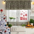 thumbnail image 5 of 2 Pack Valances for Window, Sage Green Floral Short Curtains for Kitchen Bedroom Living Room, Ethnic Tribe Abstract Art Flowers Rod Pocket Small Window Treatment Valance Drapes 54 x 18 Inch, 5 of 8