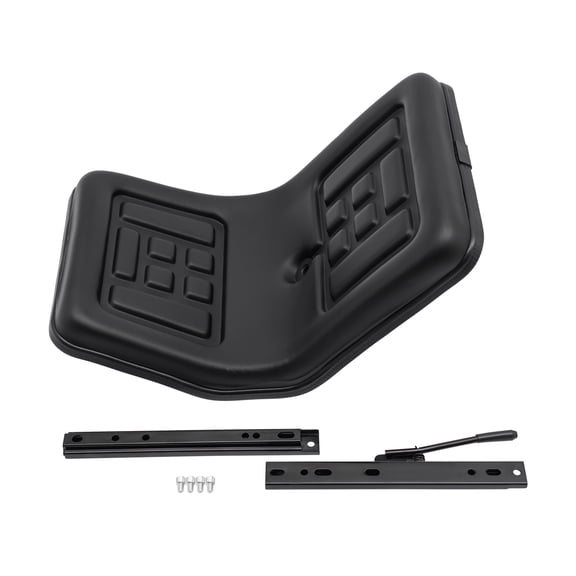 Universal Compact Tractor Seat with Brackets For Mower Dumper Digger Black Seat 5.9inch Adjustable for Craftsman Riding Mower, Forklift, Excavator, Go Kart, 220lbs Capacity
