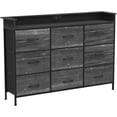 thumbnail image 5 of Black Dresser with  Station 9 Drawers Dresser with LED Light and USB Ports Fabric Dressers for Bedroom Hallway Entryway Closets Sturdy Steel Frame  Top, 5 of 6