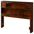thumbnail image 1 of Leo & Lacey Solid Hardwood Walnut Full Bookcase Headboard Rectangular Charging Station 47.13" Unassembled, 1 of 4