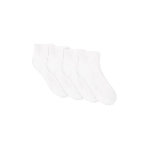 Hanes Moves Impact Zone Men's Ankle Socks Pack, 4-Pair , Cushioned X-Temp Moisture-Wicking White 6-12