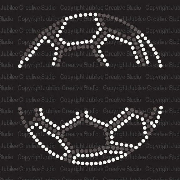 JCS Rhinestones Soccer Split Iron-on Rhinestone Transfer