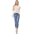 thumbnail image 4 of INSPIRE CHIC Blouse Unie pour Femme Col en V à Volants Manches Courtes Légère Blouse de Travail S Beige, 4 of 7
