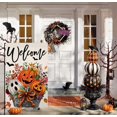 thumbnail image 2 of Halloween Ghost Pumpkin Garden Flag 12x18 Vertical Double Sided Black Bat Welcome Fall Holiday Outside Decorations Burlap Yard Flag BW834, 2 of 6