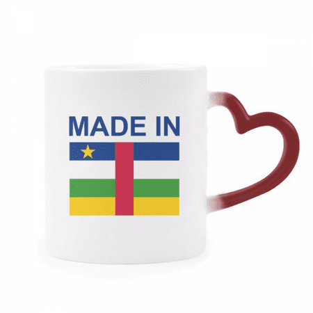 

African Republic Country Love Heat Sensitive Mug Red Color Changing Stoneware Cup