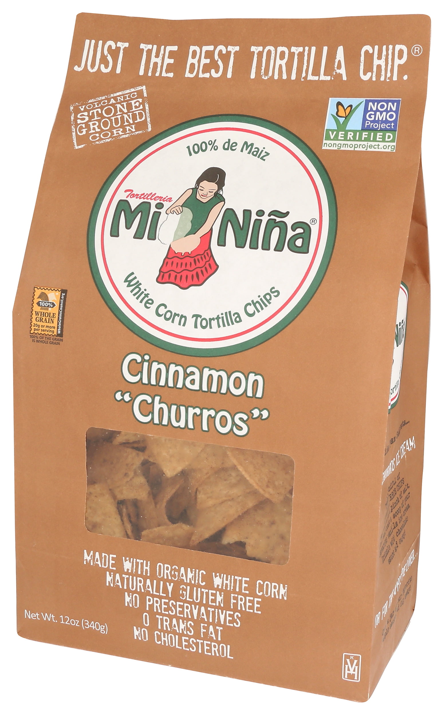 Pack of 9), Mi Niña Corn Tortilla Chips - Cinnamon Churros, 12 oz