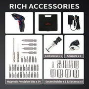 Electric Screwdriver Set,Power Screwdriver 4V Cordless Rechargeable Screwdriver Set with 34PC Magnetic Precision Bits,5 Nm Screw Gun,LED Light