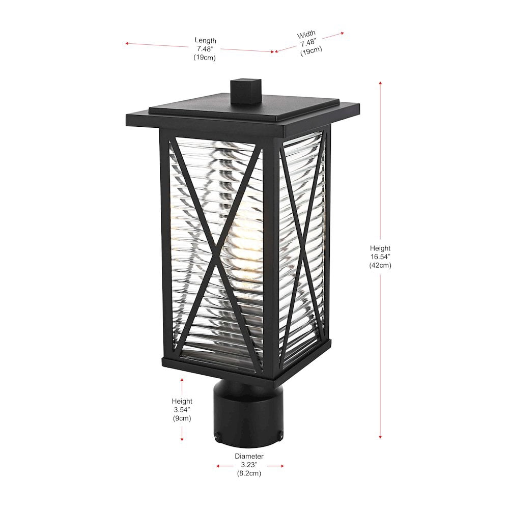 Elegant Lighting Jada 16 inch Outdoor Post light in Black
