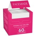 thumbnail image 1 of Toallas faciales desechables FACEMADE XXL, 60 unidades, 100% de base biológica, color rosa, 1 of 8