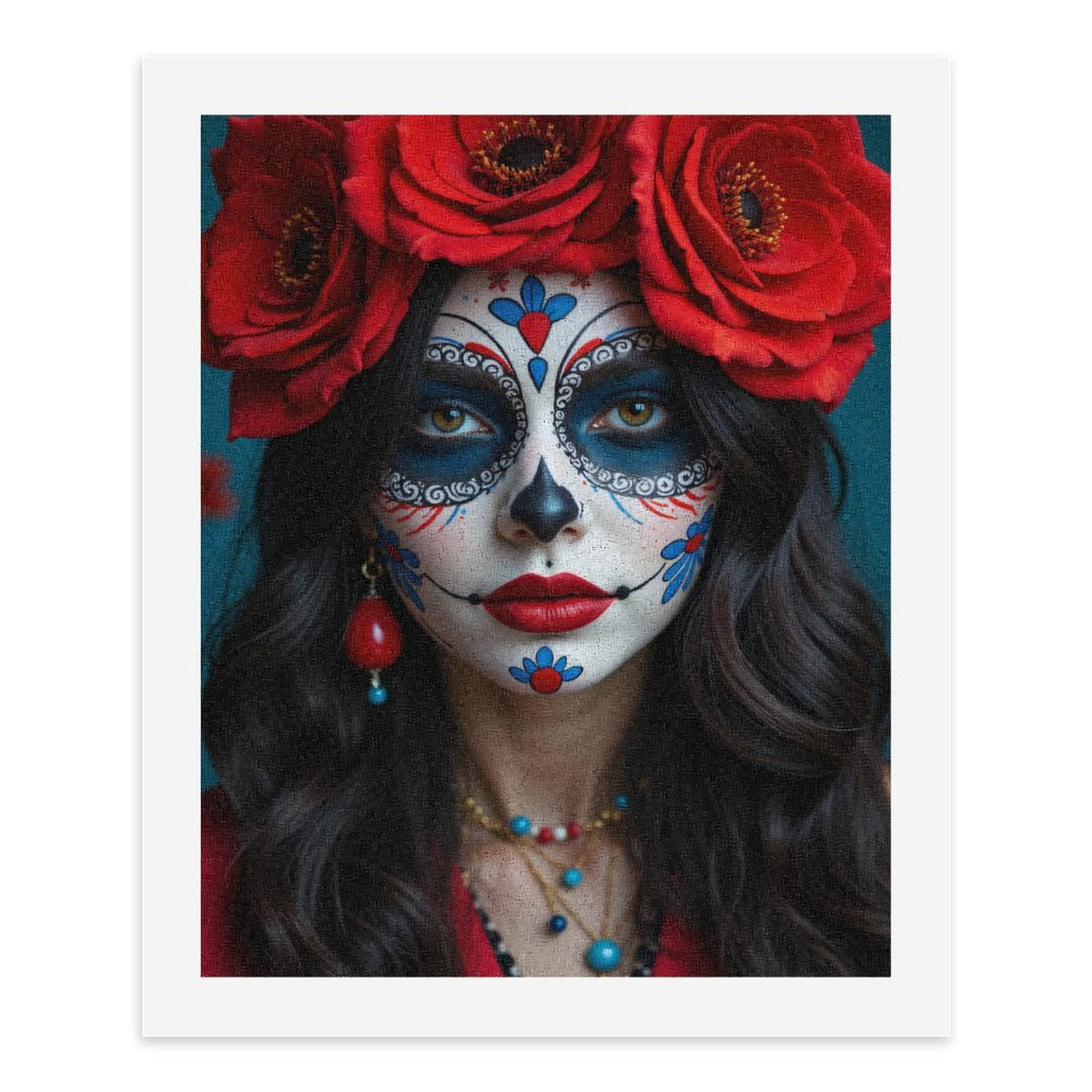 Paint By Numbers Kit for Adults Beginner - DIY Fiesta Floral Face Art Celebration Canvas Painting Kits for Adults, Frameless Paint By Number for Adults for Home Wall Decor 16x20 Inch