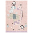 thumbnail image 2 of SAFAVIEH Carousel Kids Taneka Animals at Play Area Rug, Blush Pink, 3'3" x 5'3", 2 of 10