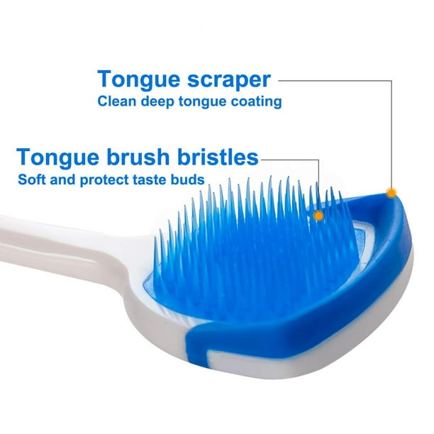 2 Pack Tongue Brush, Tongue Scraper, Tongue Cleaner Helps Fight Bad Breath,  2 Tongue Scrapers 