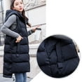 thumbnail image 4 of Ailaofu Long Puffer Vest Women Quilted Hooded Vest Padded Sleeveless Coat Jackets With Pockets, 4 of 7