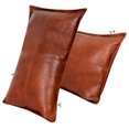 thumbnail image 2 of Lambskin Leather Rectangle Pillow Cover - Sofa Cushion Case - Decorative Throw Covers for Living Room & Bedroom (12X20 Inch, Tan Antique Box Pack of 2), 2 of 8
