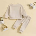 thumbnail image 5 of Sngxgn Baby Girl Outfit Long Sleeve Pullover Tops with Pants 2pcs Set Clothes(Beige,70), 5 of 6