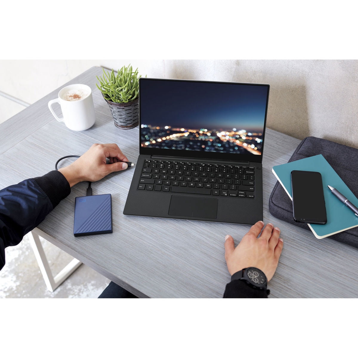 WD My Passport Ultra WDBFTM0040BBL 4 TB Portable Hard Drive - External - Blue - USB 3.0 - 256-bit Encryption Standard - 3 Year Warranty