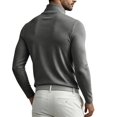thumbnail image 4 of Vxararl Soft Stretch Cotton Blend Turtleneck Men Thermal Casual Long Sleeve Pullover Basic Slim Fit Pullover Sweater Tees Solid Long Sleeve Shirts Sweaters for Men Gray S, 4 of 4