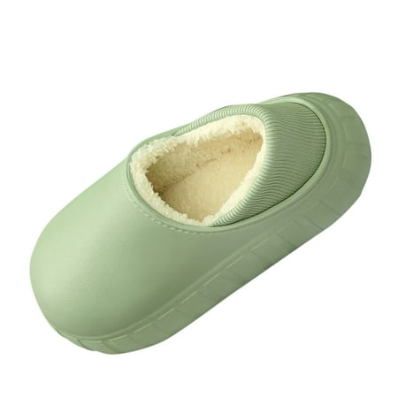 

Alueeu ladies shoes casual Women Men Shoes Slip-On Furry Flat Home Keep Warm Slippers Shoes Women Men Slippers Green 39-40