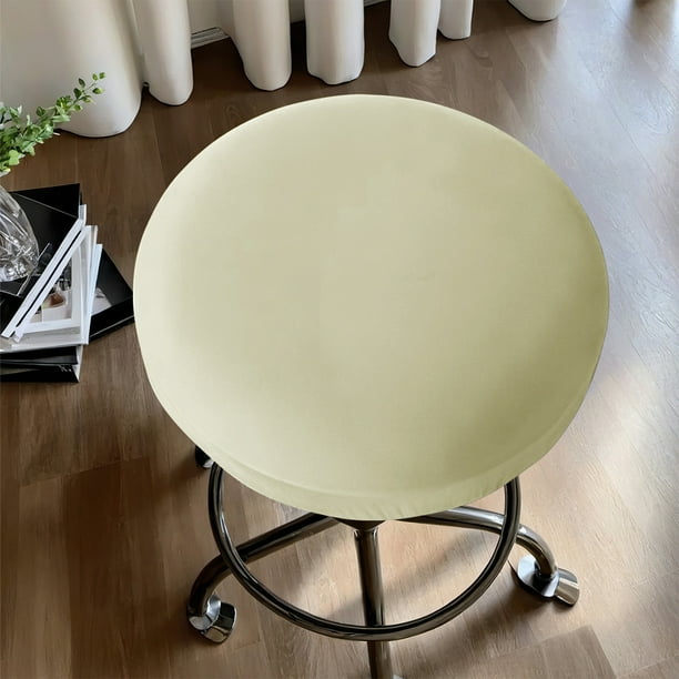 Funda para Taburete Redondo de Seda Elástica de Color Sólido, Funda para Silla Elevadora de Bar, Mejora Tu Espacio, Suave, Elástica y Versátil.