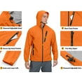 thumbnail image 3 of Little Donkey Andy Men's High-performance Waterproof Rain Jacket Ultra Lightweight Outdoor Rain Coat Shell for Golf Orange L, 3 of 7