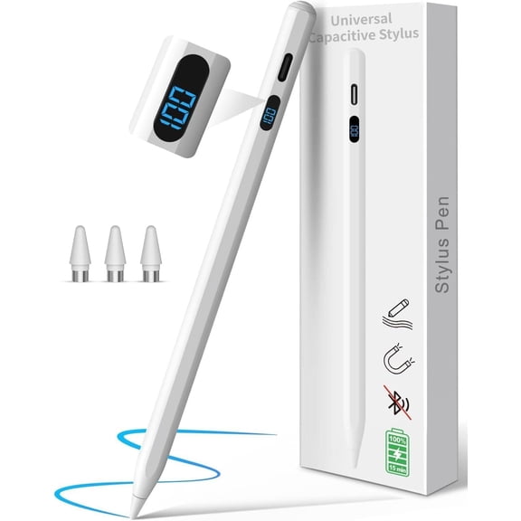 MEKO Stylus for iPhone/Android (Incompatible with iPad), LED Display | Universal Magnetic Smart Stylus Pen Compatible with iPhone & All Android Touch Screen Devices