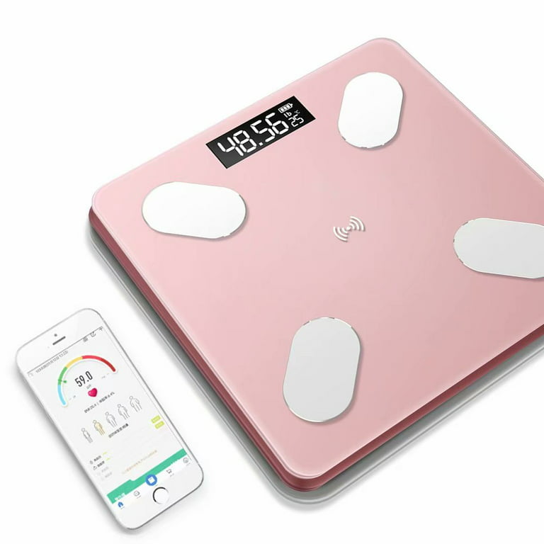 Bathroom Scale and Smart BMI Scale, Highly Accurate Digital Wireless Weight  Scale,Body Tape Measure Included,Rose 