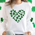 thumbnail image 5 of Besolor Chandail en Molleton pour Femmes St Patricks Day Trèfle Imprimé Manches Longues Pull Décontracté Col Rond Graphique, 5 of 5