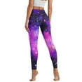 thumbnail image 2 of COEQINE Athletic Yoga Leggings for Women with Pockets Buttery Soft Tummy Control High Waisted Full-Length Gym Pants Star Violet Starry Sky Compression Hip Lift Casual Tights, S, 2 of 7