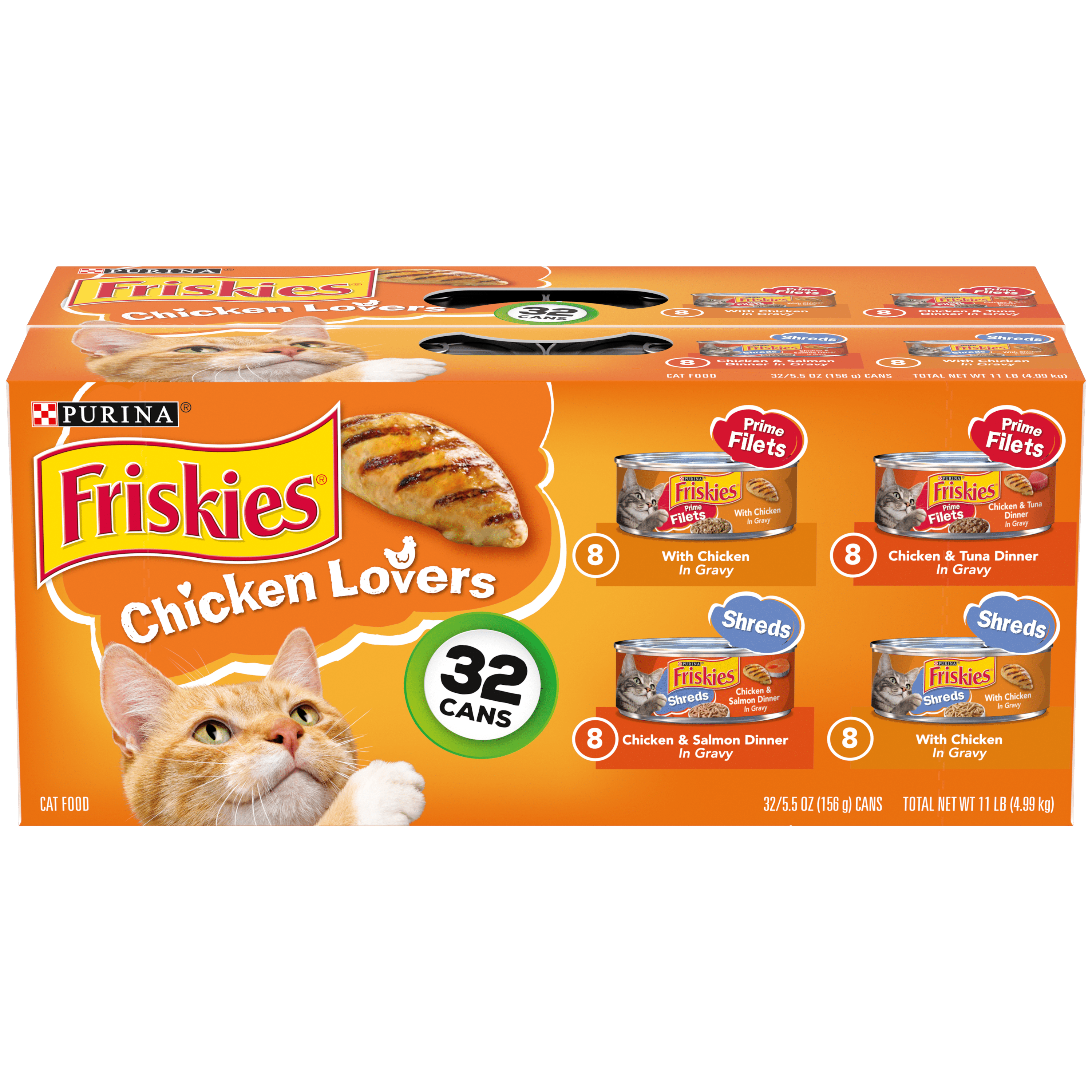 (32 Pack) Friskies Gravy Wet Cat Food Variety Pack, Chicken Lovers