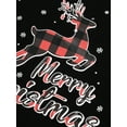 thumbnail image 5 of Qiylii Christmas Family Matching Sleepwear Set, Deer Print Tops+Plaid Trousers, 5 of 9