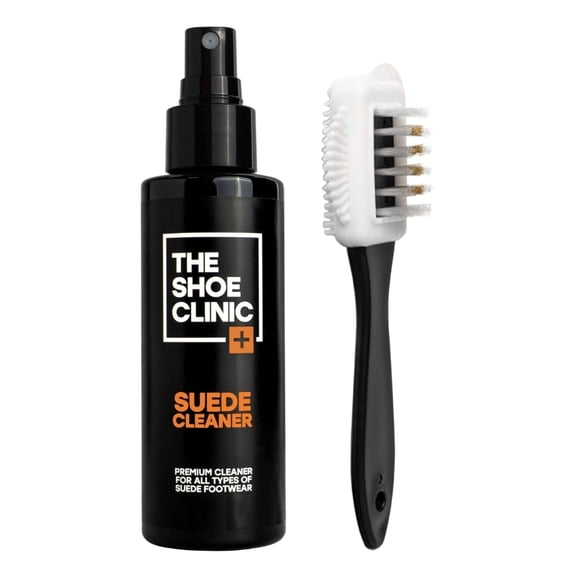 Shoe Clinic Nubuck & Suede Cleaner Brush Set | Shoe Cleaning Kit with Suede Brush & Leather Suede Shoe Cleaner | Stain Remover & Restorer Care Spray For Boots, Trainers Shoes & Clothing
