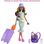 Barbie It Takes Two Teresa Doll and Accessories Travel Set with Working Suitcase, Puppy &10+ Pieces