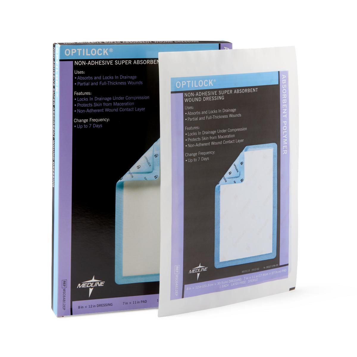 Medline OptiLock Non-Adhesive Dressings, Super Absorbent Dressing, 8"x12", 10 Count HSA/FSA Eligible - Walmart.com Medline OptiLock Non-Adhesive Dressings, Super Absorbent Dressing, 8"x12", 10 Count HSA/FSA Eligible - Walmart.com