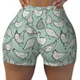 thumbnail image 2 of Picia Hand Drawn Chickens Printed Workout Shorts for Women Seamless Scrunch Butt Lifting High Waisted Yoga Gym Booty Running Moisture-wicking Short Pants-Small, 2 of 9