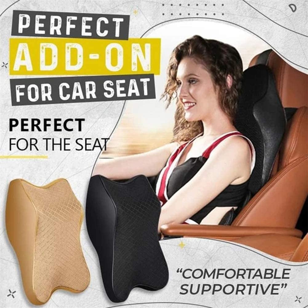 SEAHOME Car Seat Headrest Neck Rest Cushion - Ergonomic Car Neck Pillow  Durable 100% Pure Memory Foam Carseat Neck Support - Comfty Car Seat Back