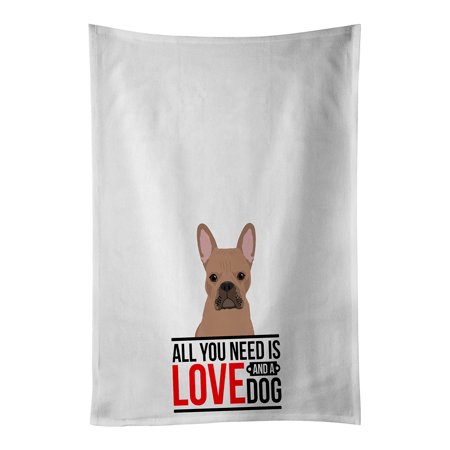 

French Bulldog Cream White Kitchen Towel Set of 2 19 in x 28 in